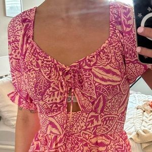 NWT Sienna Sky Pink Cropped Blouse size Large